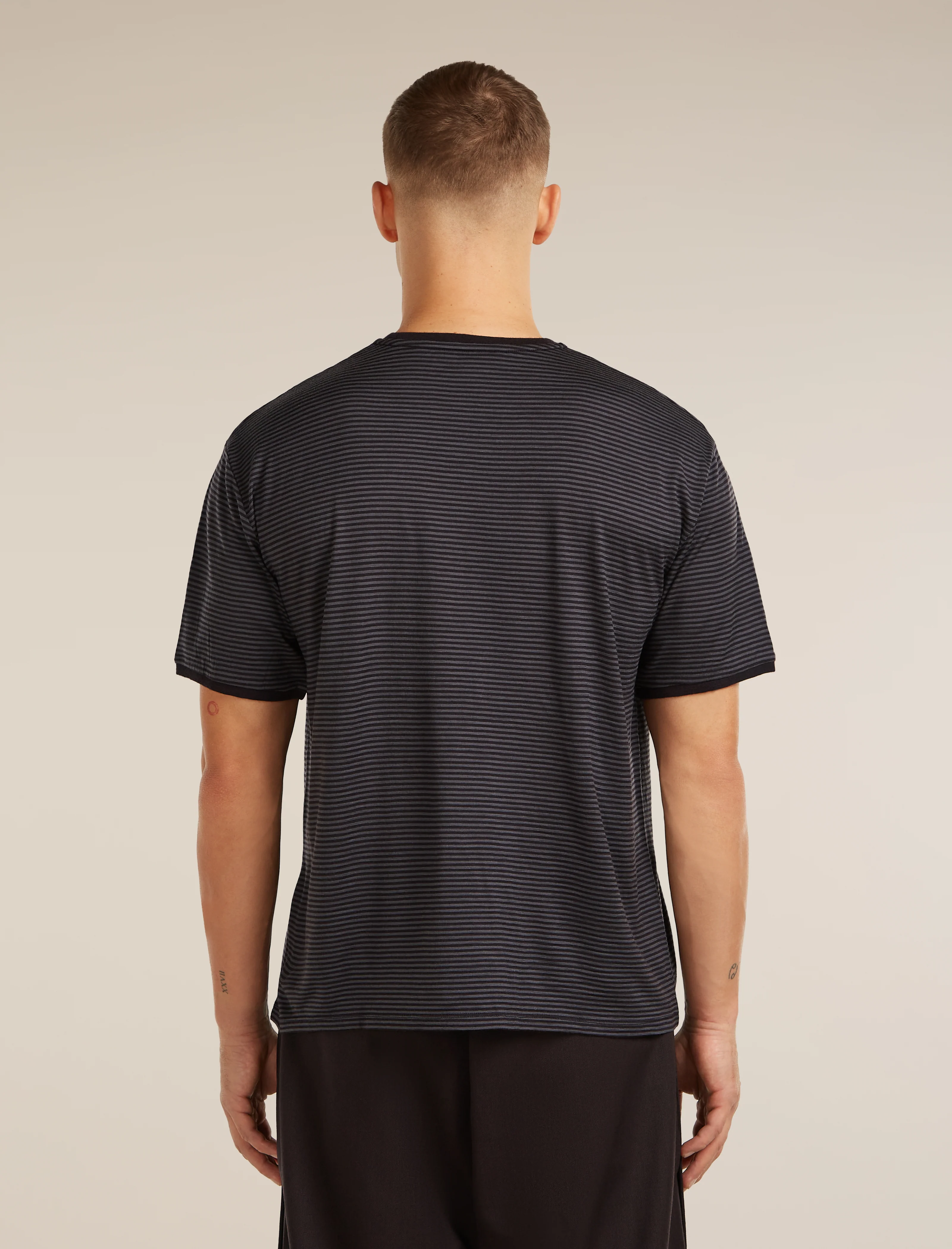 Unisex Merino 150 Short Sleeve T-Shirt Stripe - Image 3